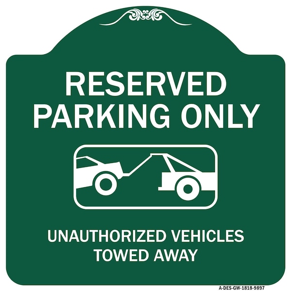 Resident Parking Unauthorized Vehicles Towed Away Heavy-Gauge Aluminum Sign, 18" x 18", GW-1818-9897